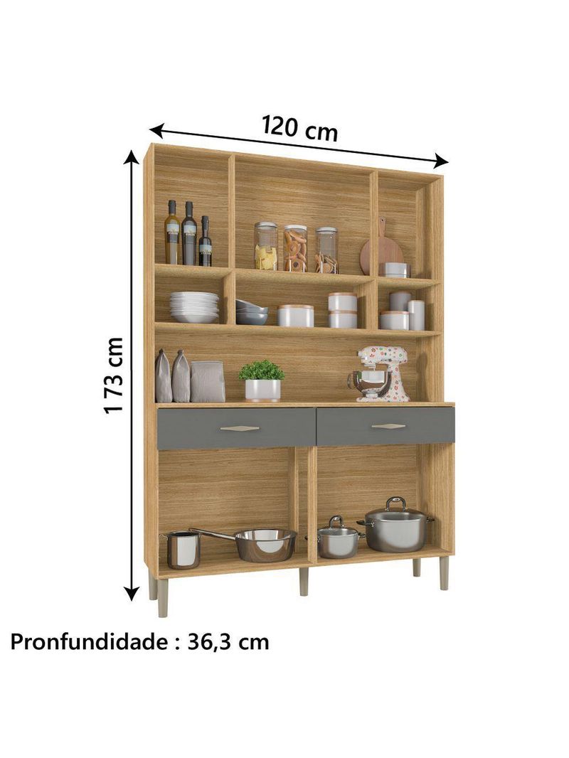 Armário Cozinha Completa 8 Portas 2 Gavetas Golden