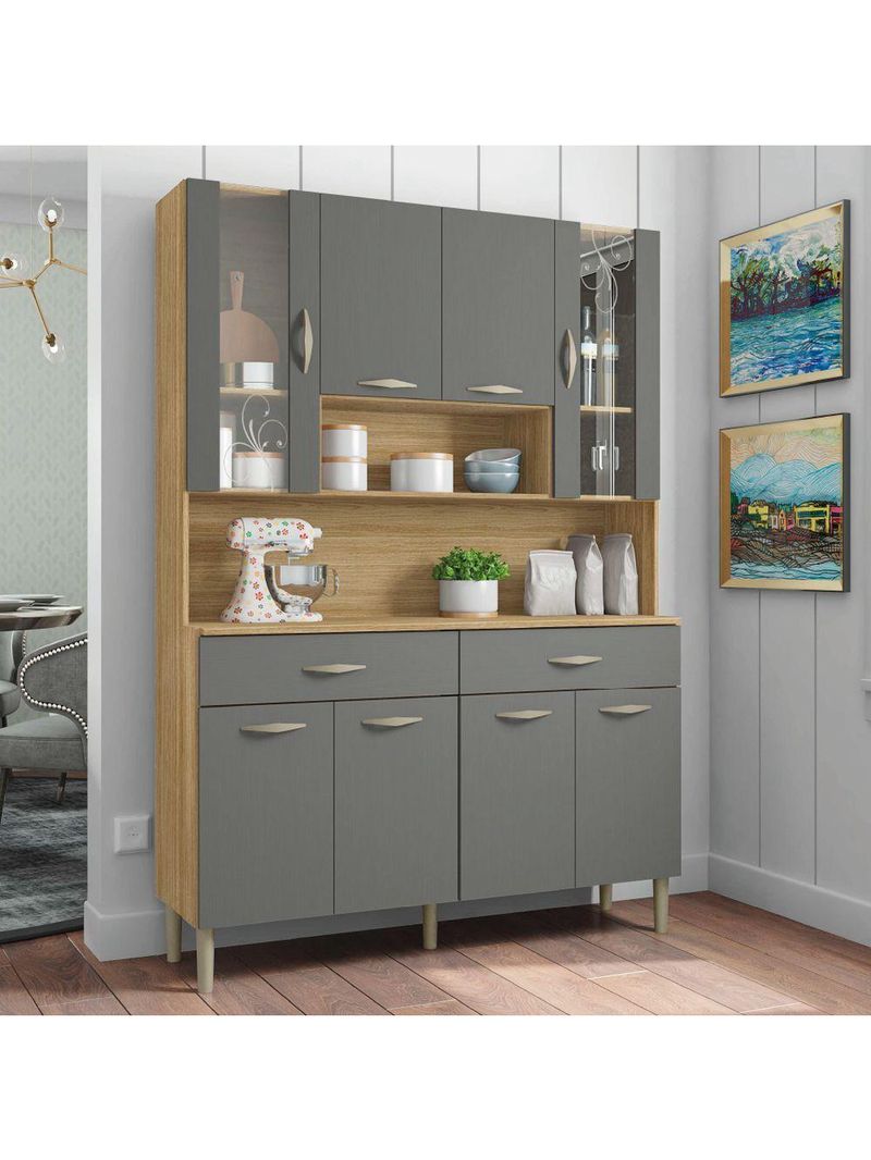 Armário Cozinha Completa 8 Portas 2 Gavetas Golden