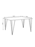 Mesa De Jantar Industrial Retangular Clips Preta 135X75 De Ferro Preto