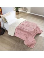 Coberdrom Sherpa E Flannel Everest Solteiro Manta Alta 150g 01 Peça - Rosa Secreto