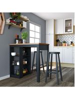 Bancada Cozinha Gourmet Ditália 3 Prateleiras Cd-1022 Preto