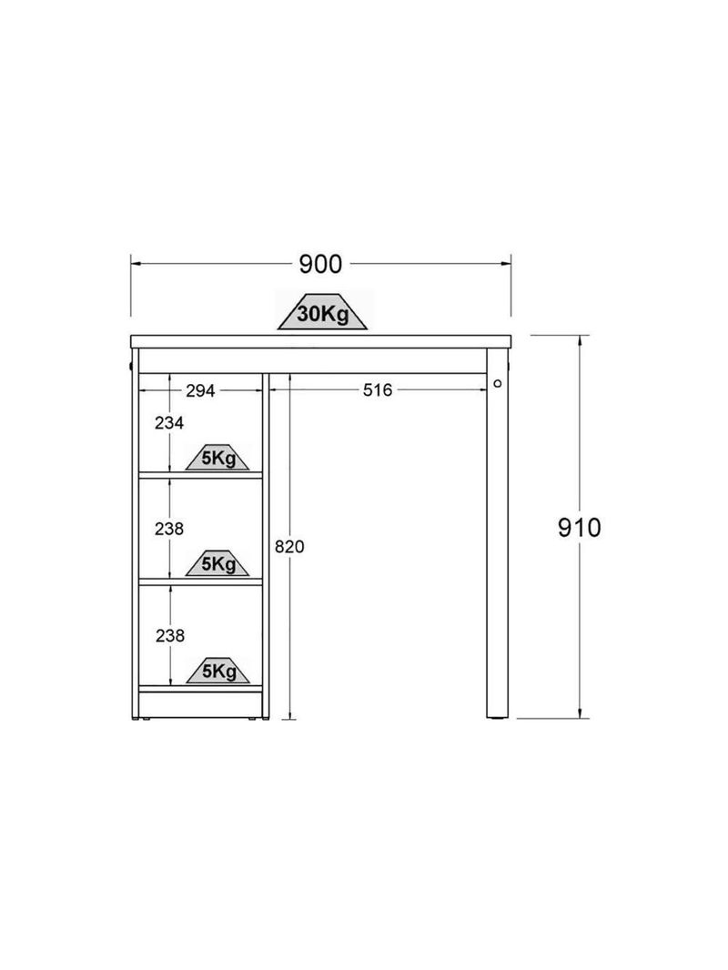 Bancada Cozinha Gourmet Ditália 3 Prateleiras Cd-1022 Preto