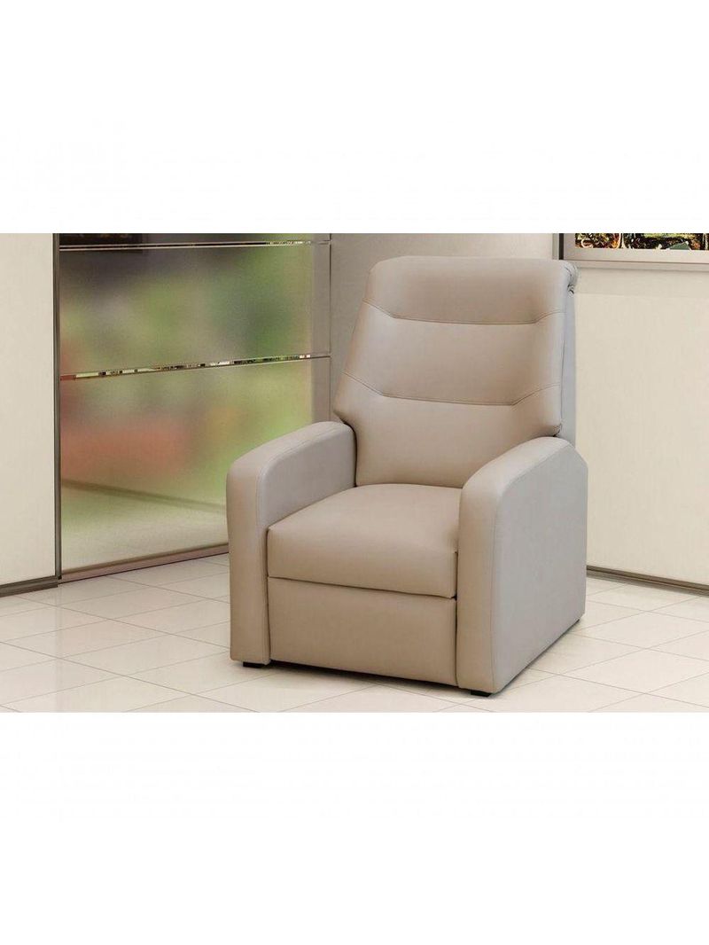 Poltrona Do Papai Reclinável Classic Bege Corino