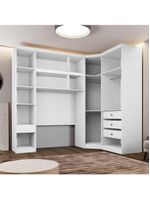 Guarda Roupa Modulado Solteiro Safira 007 Clic Moveis Branco