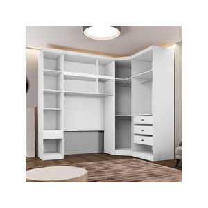 Guarda Roupa Modulado Solteiro Safira 007 Clic Moveis Branco