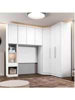 Guarda Roupa Modulado Solteiro Safira 007 Clic Moveis Branco