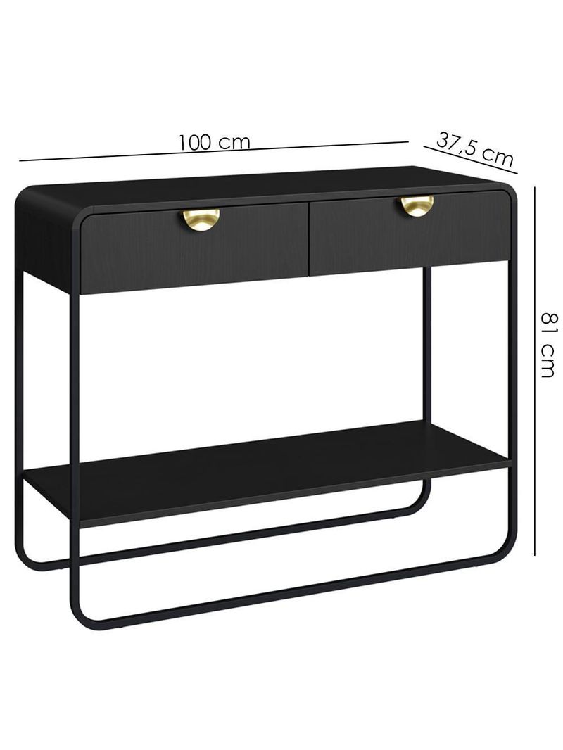 Aparador Organico 2 Gavetas 100cm 28066 Artesano Nero Preto