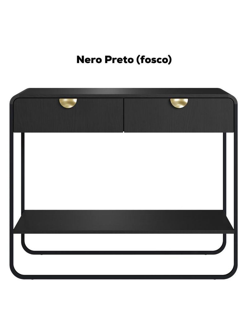 Aparador Organico 2 Gavetas 100cm 28066 Artesano Nero Preto