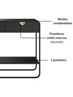 Aparador Organico 2 Gavetas 100cm 28066 Artesano Nero Preto