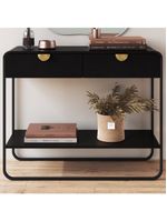 Aparador Organico 2 Gavetas 100cm 28066 Artesano Nero Preto