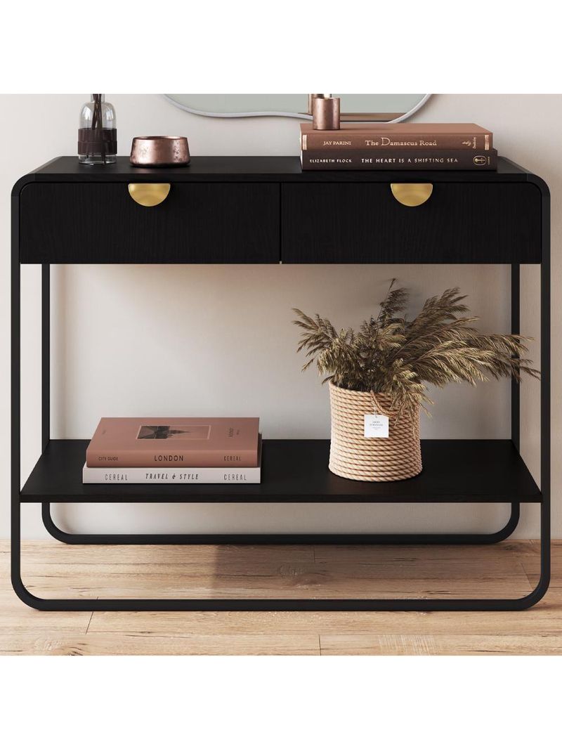 Aparador Organico 2 Gavetas 100cm 28066 Artesano Nero Preto