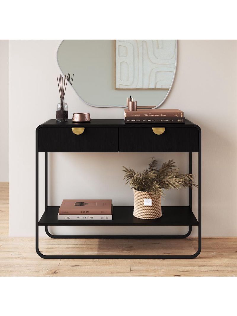 Aparador Organico 2 Gavetas 100cm 28066 Artesano Nero Preto