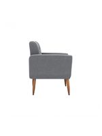 Kit Poltrona Decorativa Sala + Puff Havana Matrix Cinza