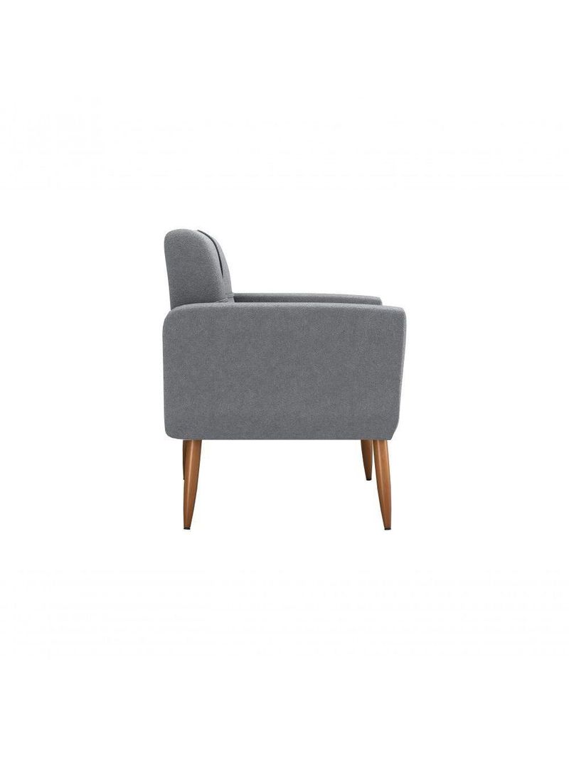 Kit Poltrona Decorativa Sala + Puff Havana Matrix Cinza