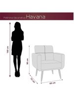 Kit Poltrona Decorativa Sala + Puff Havana Matrix Cinza