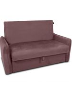 Sofá Cama Para Sala De Estar Zaia Com Baú Veludo Matrix - Rosê Rosê