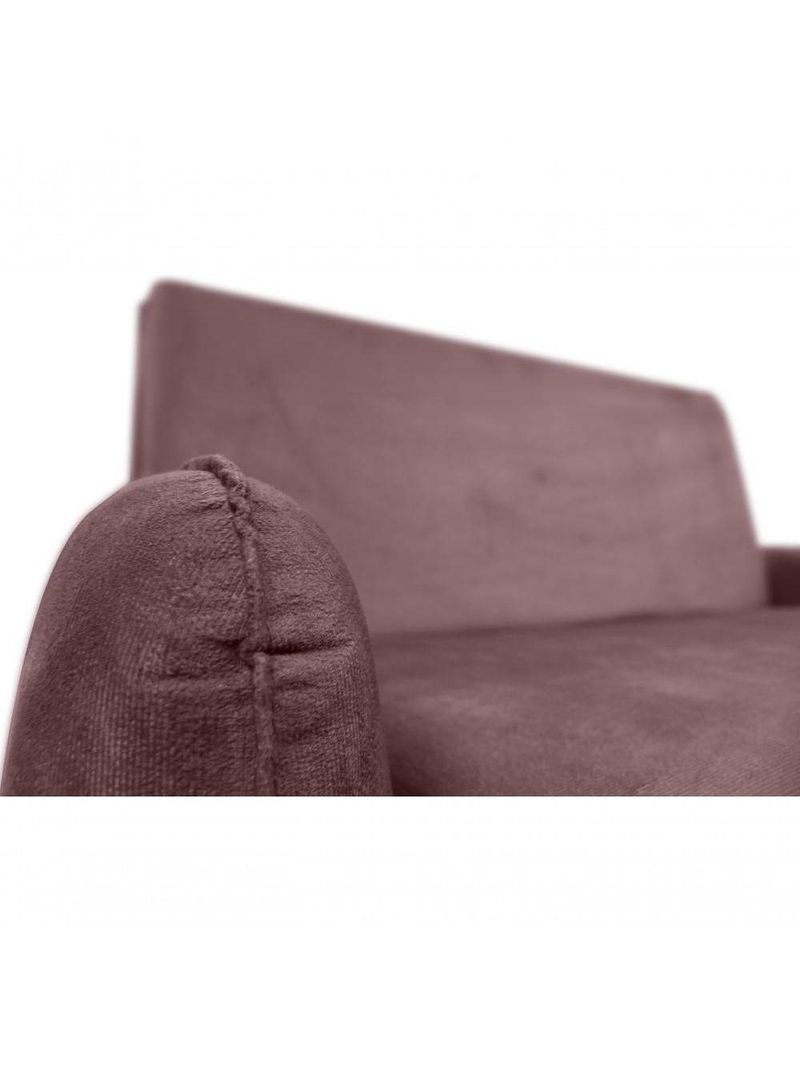 Sofá Cama Para Sala De Estar Zaia Com Baú Veludo Matrix - Rosê Rosê