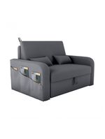 Sofá Cama Lady Day 2 Lugares Conforto Veludo Cinza Matrix Sala Com Baú