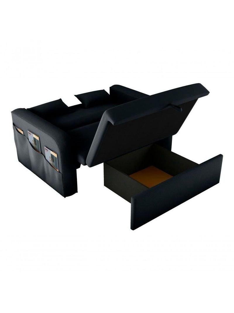 Sofá Cama Lady Day 2 Lugares Conforto Veludo Cinza Matrix Sala Com Baú