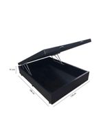 Cama Box Baú Casal Tecido Sintético Preto com Colchão 138 Toronto Molas Ensacadas Branco D33