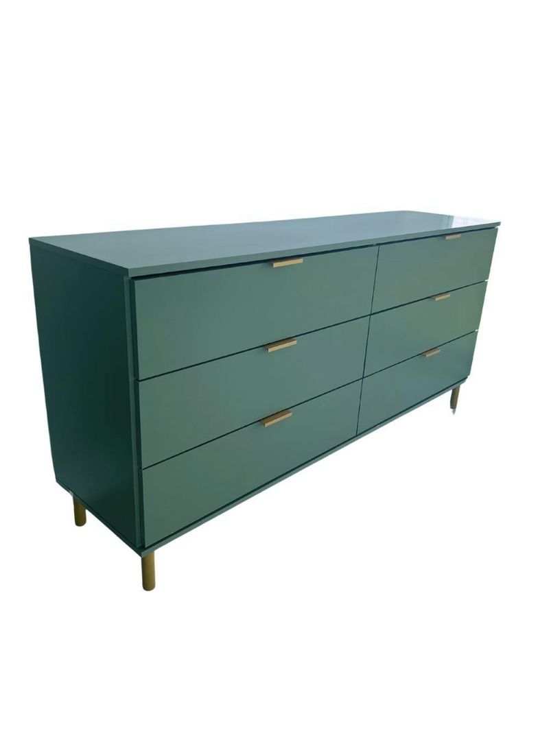 Cômoda Ditália 6 Gavetas Dm-243 Verde Oliva