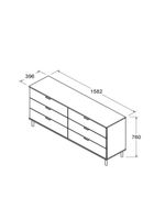 Cômoda Ditália 6 Gavetas Dm-243 Verde Oliva