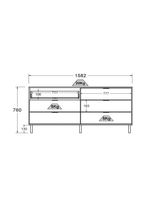 Cômoda Ditália 6 Gavetas Dm-243 Verde Oliva