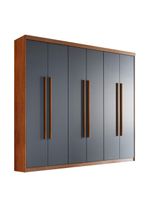 Guarda Roupa Casal Heros 6 Portas E 2 Gavetas Moderna Imbuia / Grafite