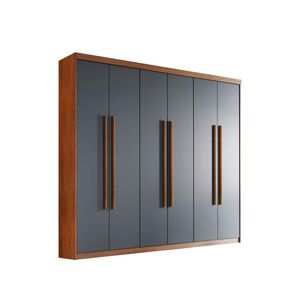 Guarda Roupa Casal Heros 6 Portas E 2 Gavetas Moderna Imbuia / Grafite