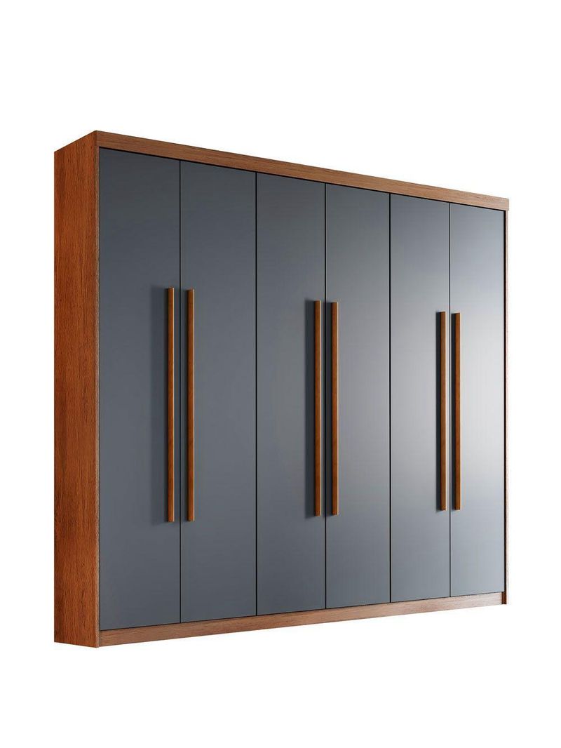 Guarda Roupa Casal Heros 6 Portas E 2 Gavetas Moderna Imbuia / Grafite