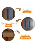 Guarda Roupa Casal Heros 6 Portas E 2 Gavetas Moderna Imbuia / Grafite