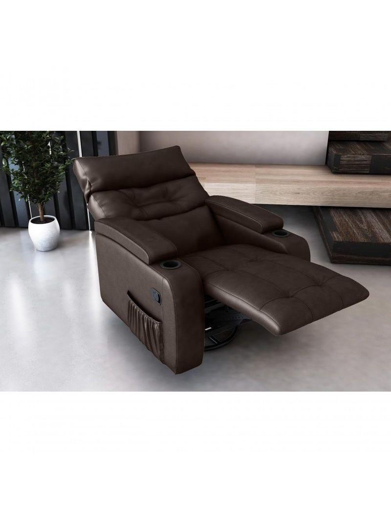 Poltrona Giratório Papai Reclinavel Mx66 Commander Sintetico Marrom Matrix