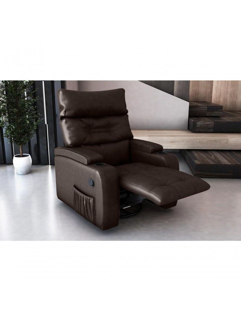 Poltrona Giratório Papai Reclinavel Mx66 Commander Sintetico Marrom Matrix