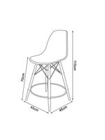 Kit 2 Banquetas Eames Eiffel De Madeira Assento Vermelho