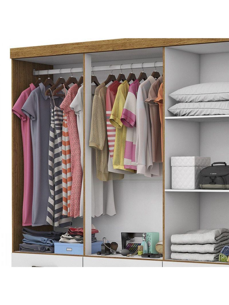 Guarda Roupa D22 6 Portas 6 Gavetas Freijó/Branco