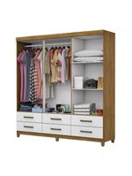 Guarda Roupa D22 6 Portas 6 Gavetas Freijó/Branco