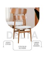 Kit 2 Cadeiras De Jantar Delta Estrutura Aço Carbono Laminado Natural Com Estofado Linho Cru