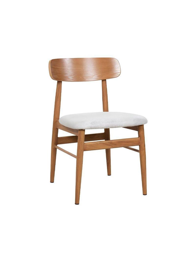 Kit 2 Cadeiras De Jantar Delta Estrutura Aço Carbono Laminado Natural Com Estofado Linho Cru