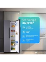 Geladeira Refrigerador HQ Frost Free Side by Side 460 Litros Cinza HQ-460SBSFF 127V