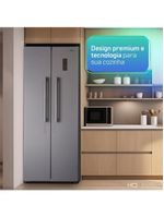 Geladeira Refrigerador HQ Frost Free Side by Side 460 Litros Cinza HQ-460SBSFF 127V