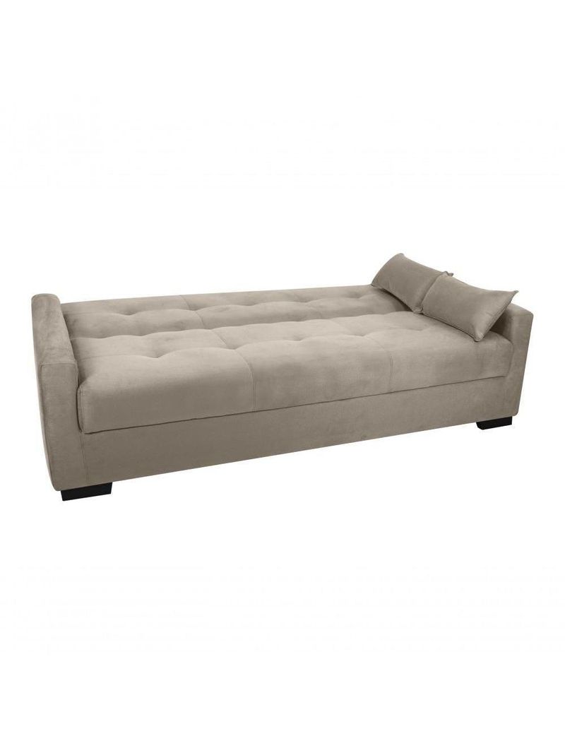 Sofá Cama Lavínia 3 Lugares Suede Bege Matrix