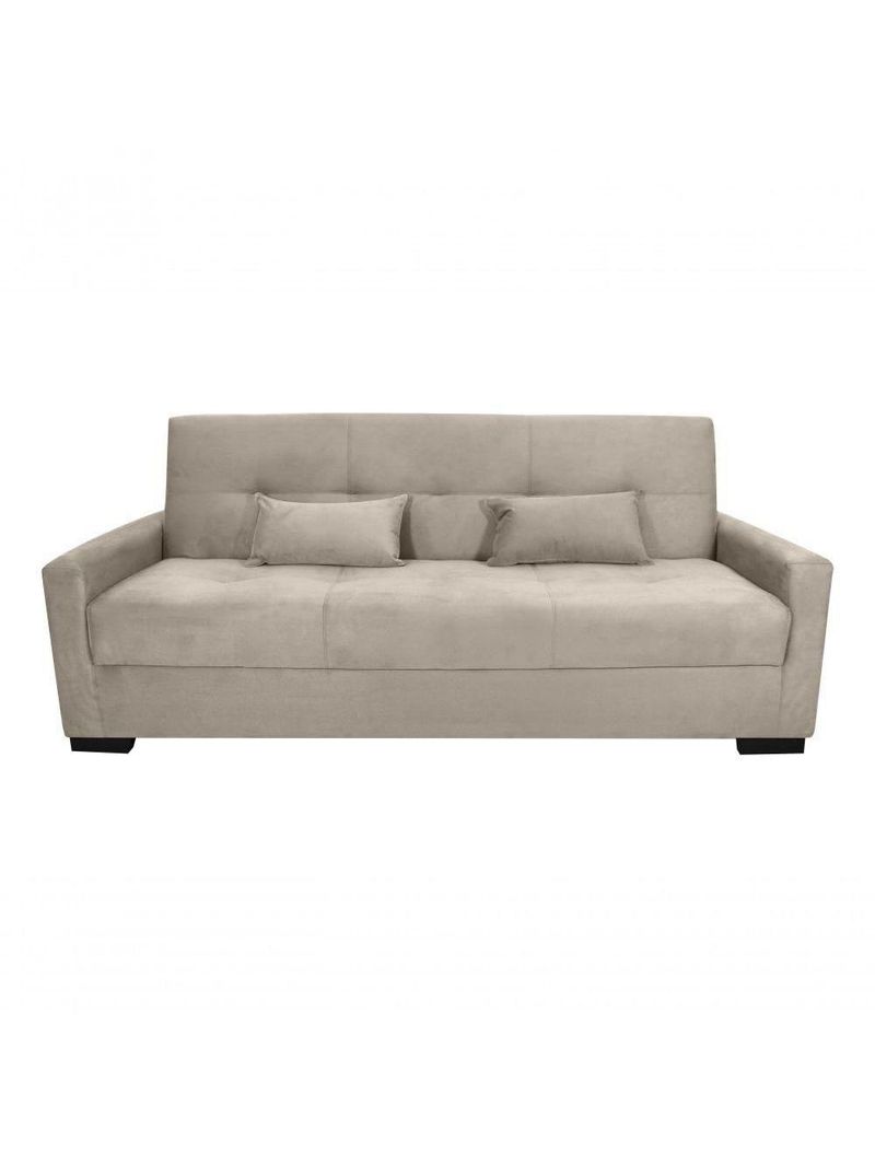 Sofá Cama Lavínia 3 Lugares Suede Bege Matrix