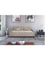 Sofá Cama Lavínia 3 Lugares Suede Bege Matrix