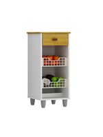 Fruteira de Chão Zaya Multiuso Flex 1 Gaveta Mobilihouse Cinamomo com Branco Acetinado