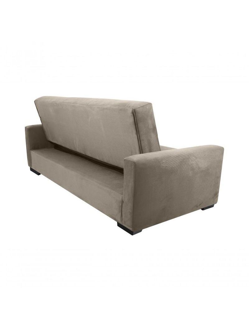 Sofá Cama Lavínia 3 Lugares Suede Bege Matrix