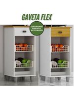 Fruteira de Chão Zaya Multiuso Flex 1 Gaveta Mobilihouse Cinamomo com Branco Acetinado