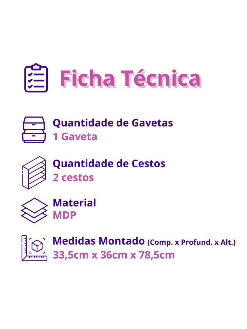 Fruteira de Chão Zaya Multiuso Flex 1 Gaveta Mobilihouse Cinamomo com Branco Acetinado