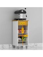 Fruteira de Chão Zaya Multiuso Flex 1 Gaveta Mobilihouse Cinamomo com Branco Acetinado