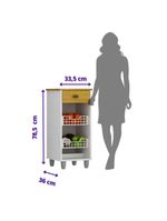 Fruteira de Chão Zaya Multiuso Flex 1 Gaveta Mobilihouse Cinamomo com Branco Acetinado