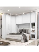 Guarda Roupa Modulado Casal Safira 8 Portas em MDF - Clic Móveis Branco